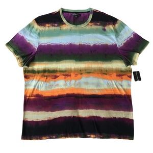 Men’s Tie Dye Stripe Print Short Sleeve T-Shirt XXL